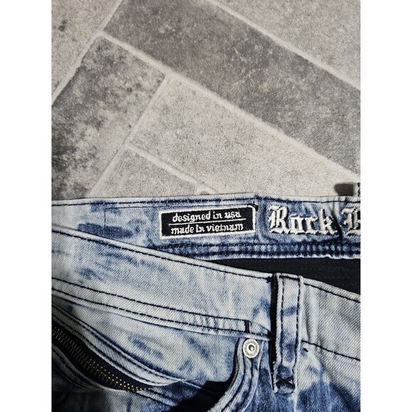 New Rock Revival Jeans "Ean" Light Washed Denim Men's Size 40x32 Distressed - Picture 7 of 16